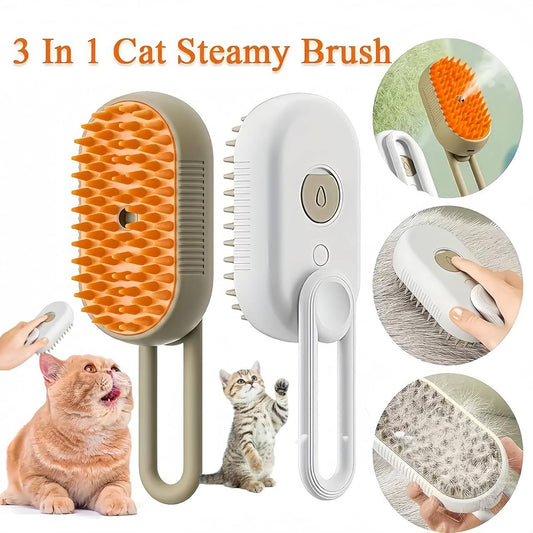 Cepillo Con Mango A Vapor Para Mascotas